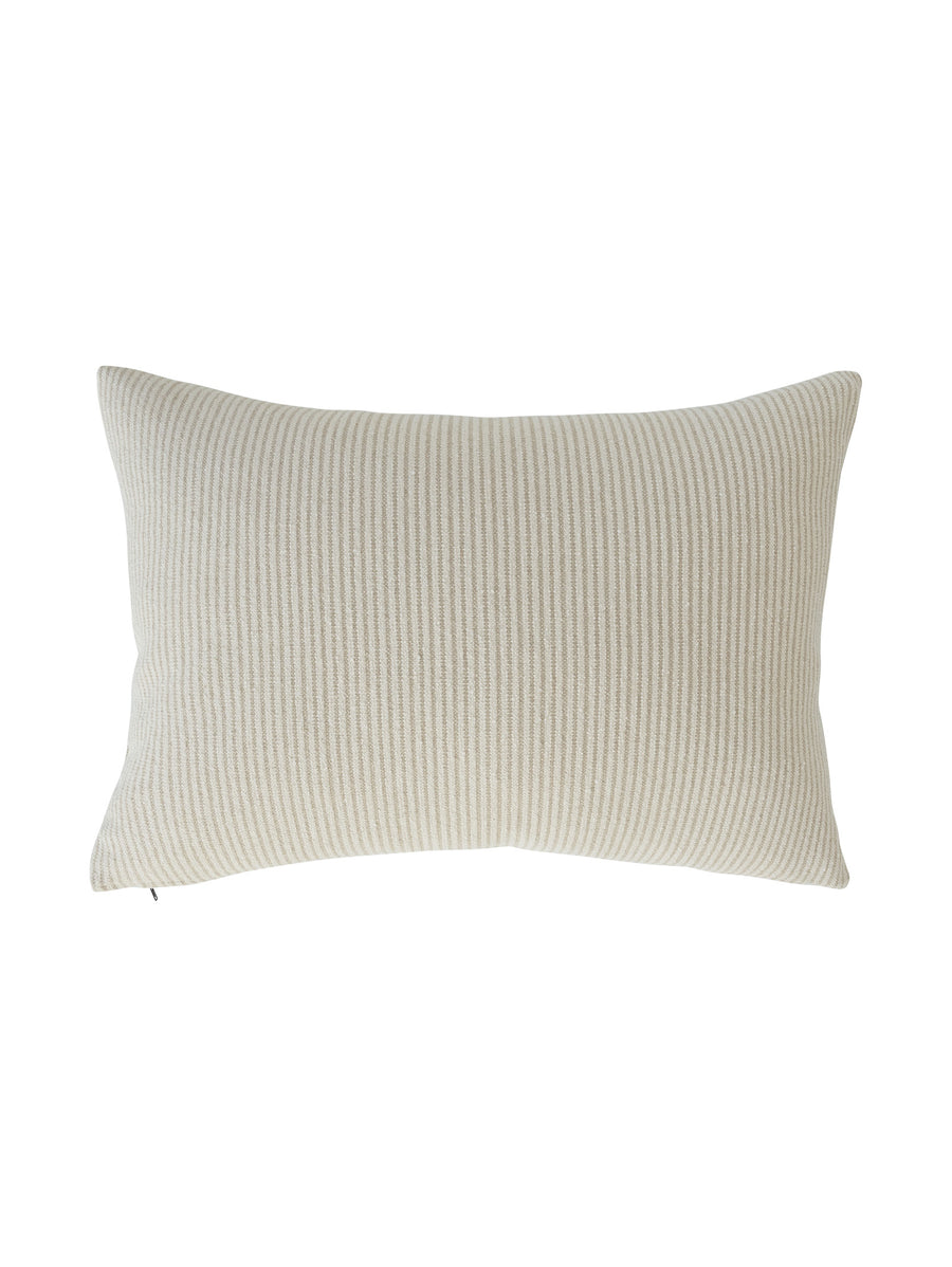 Textured scatter cushion with fine white stripes