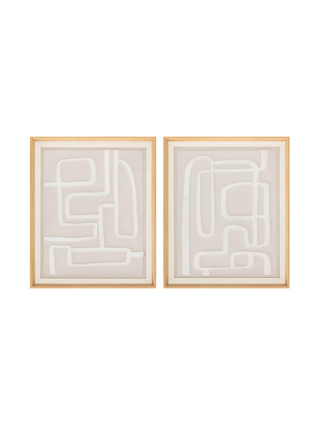 Paths Unwind 3D Wall Art Set of 2 in Alabaster