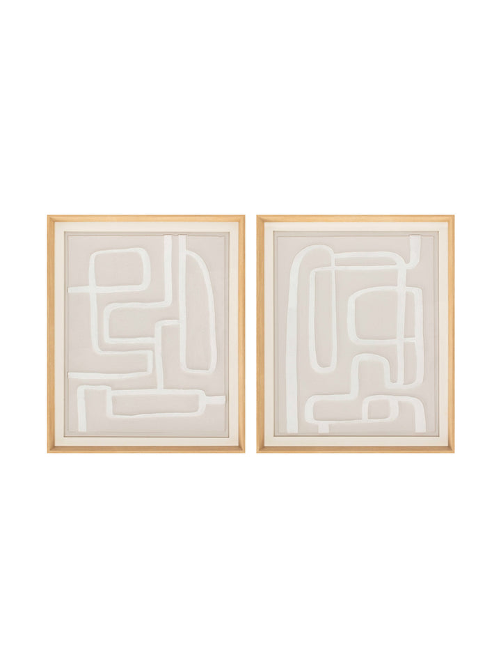 Paths Unwind 3D Wall Art Set of 2 in Alabaster