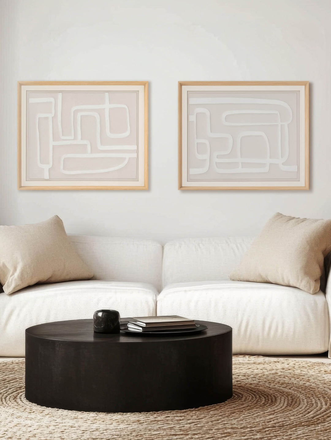 Paths Unwind 3D Wall Art Set of 2 in Alabaster