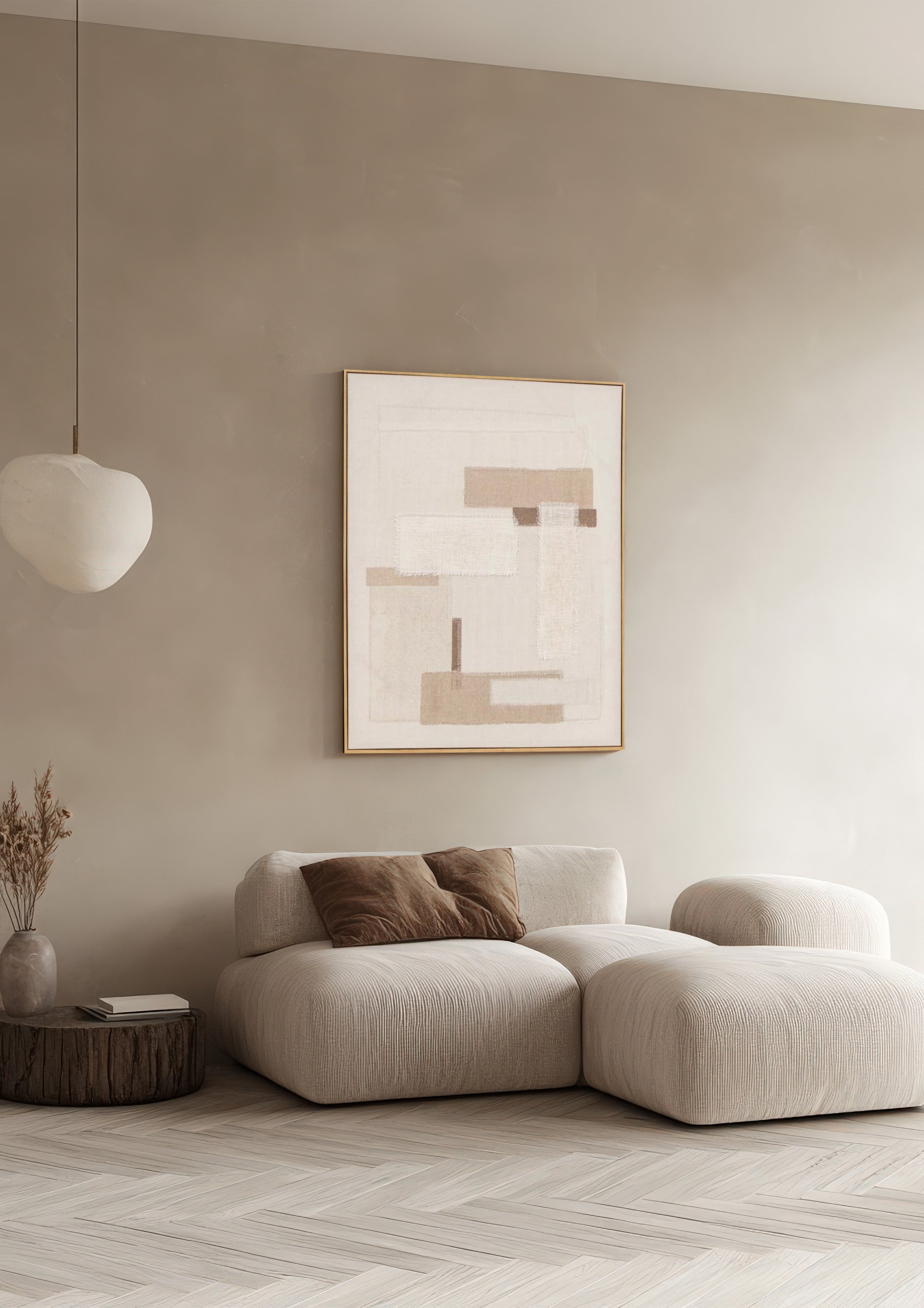 Pieced Earth Wall Art in Porcelain Rose - Hertex Haus