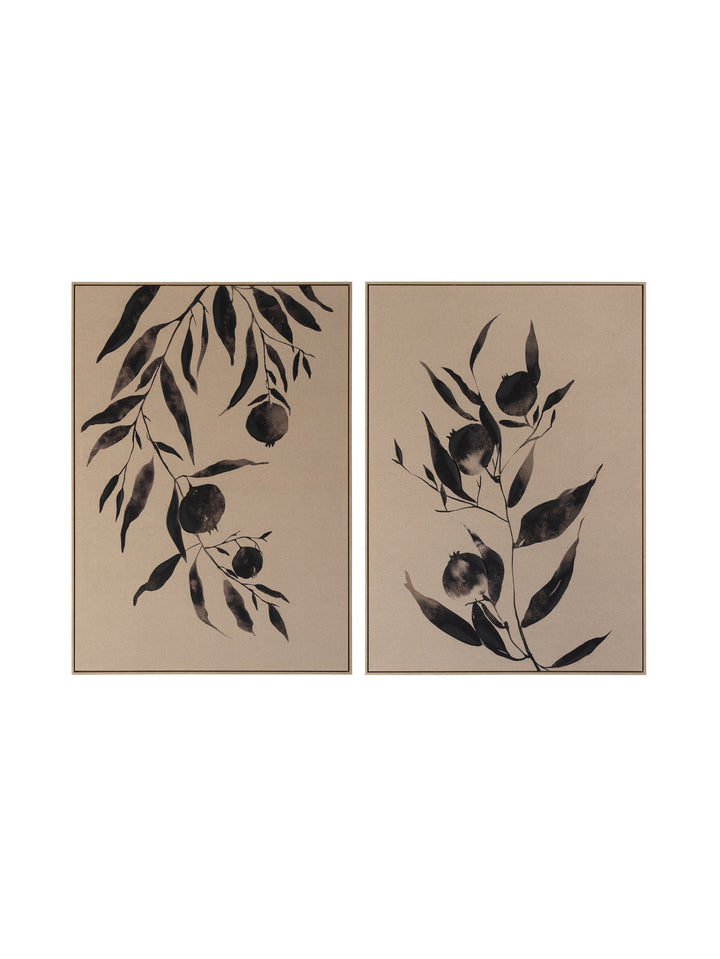 Pomegranate Wall Art Set of 2 in Ink