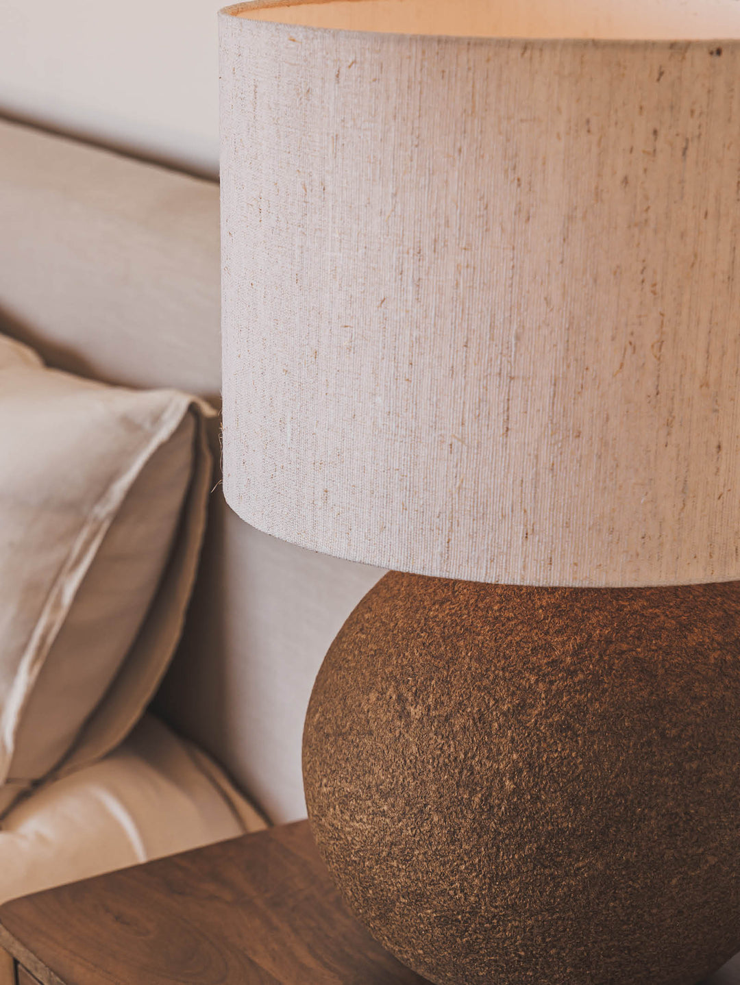 Reimagined Table Lamp in Bark