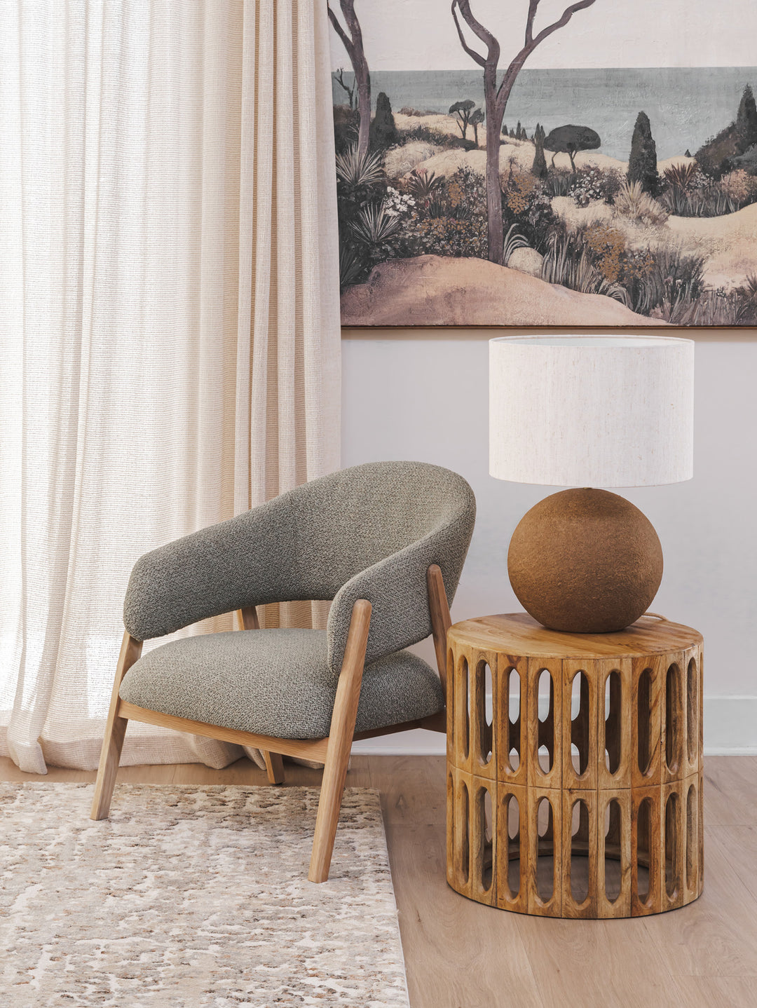 Reimagined Table Lamp in Bark