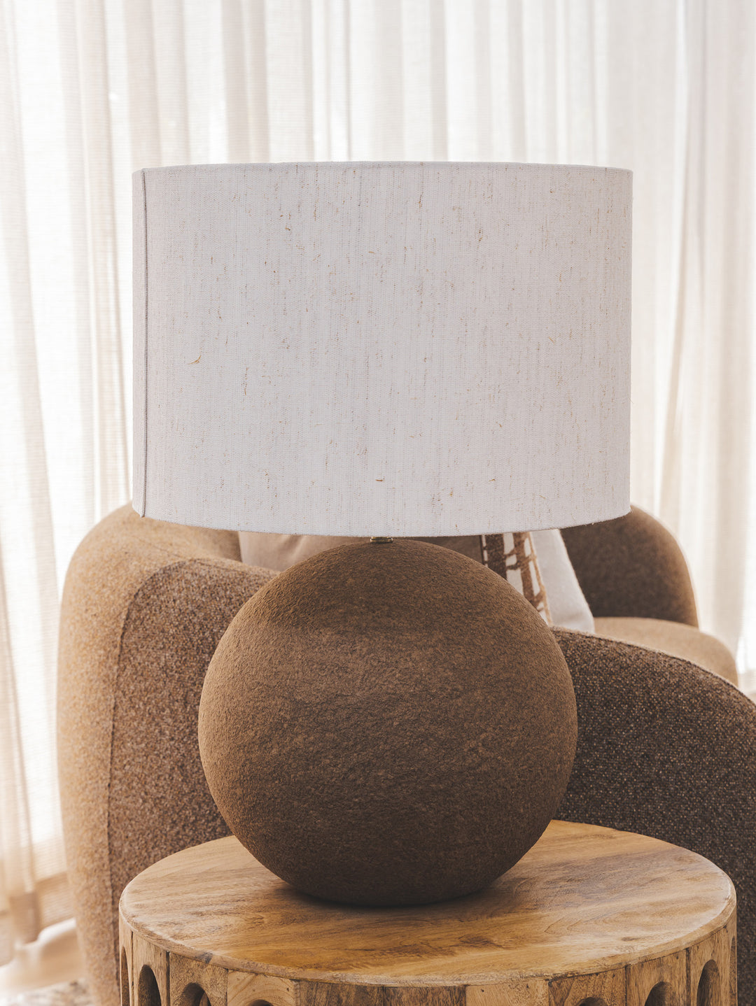 Reimagined Table Lamp in Bark