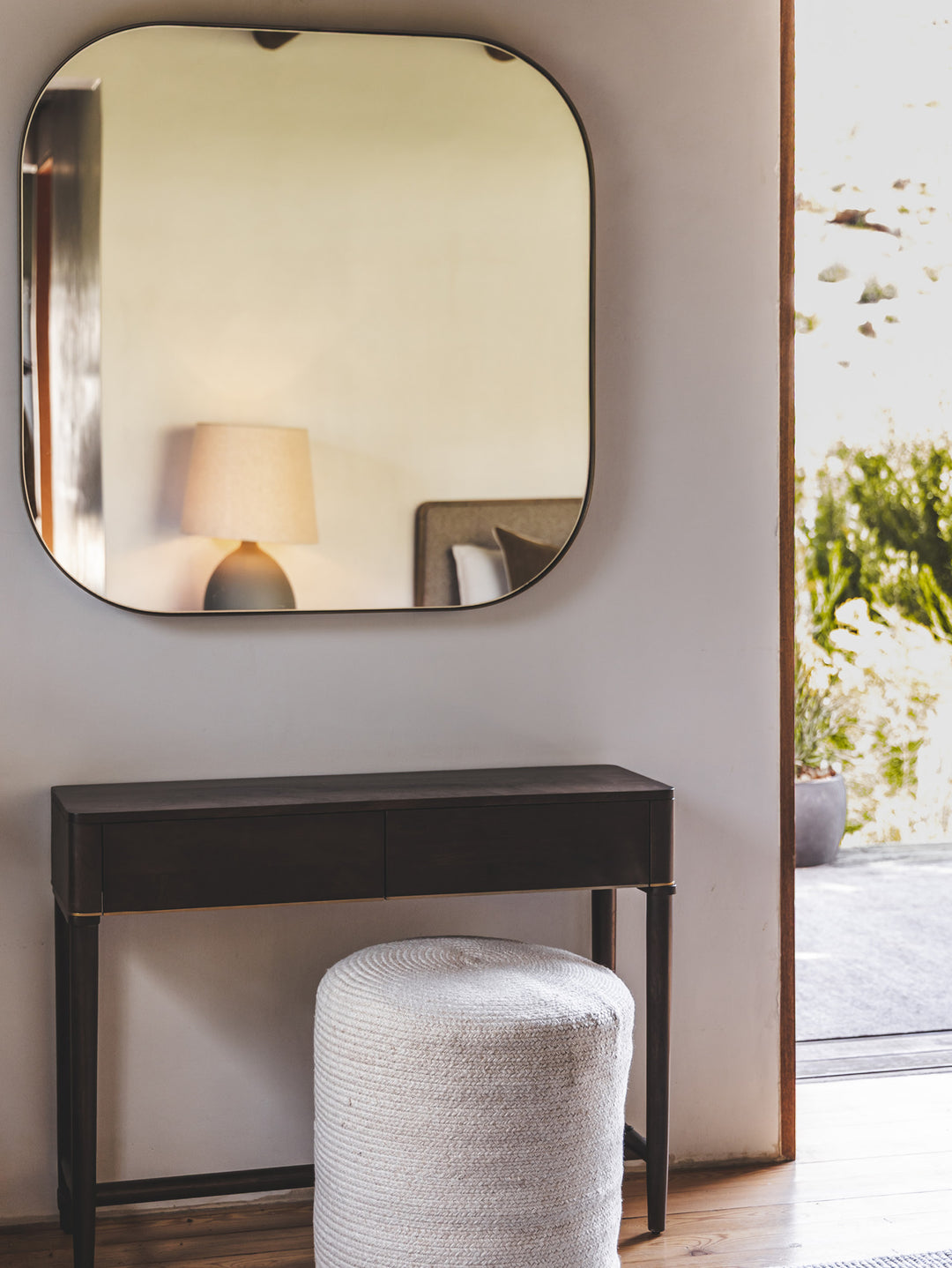 Resia Mirror L in Antique Brass