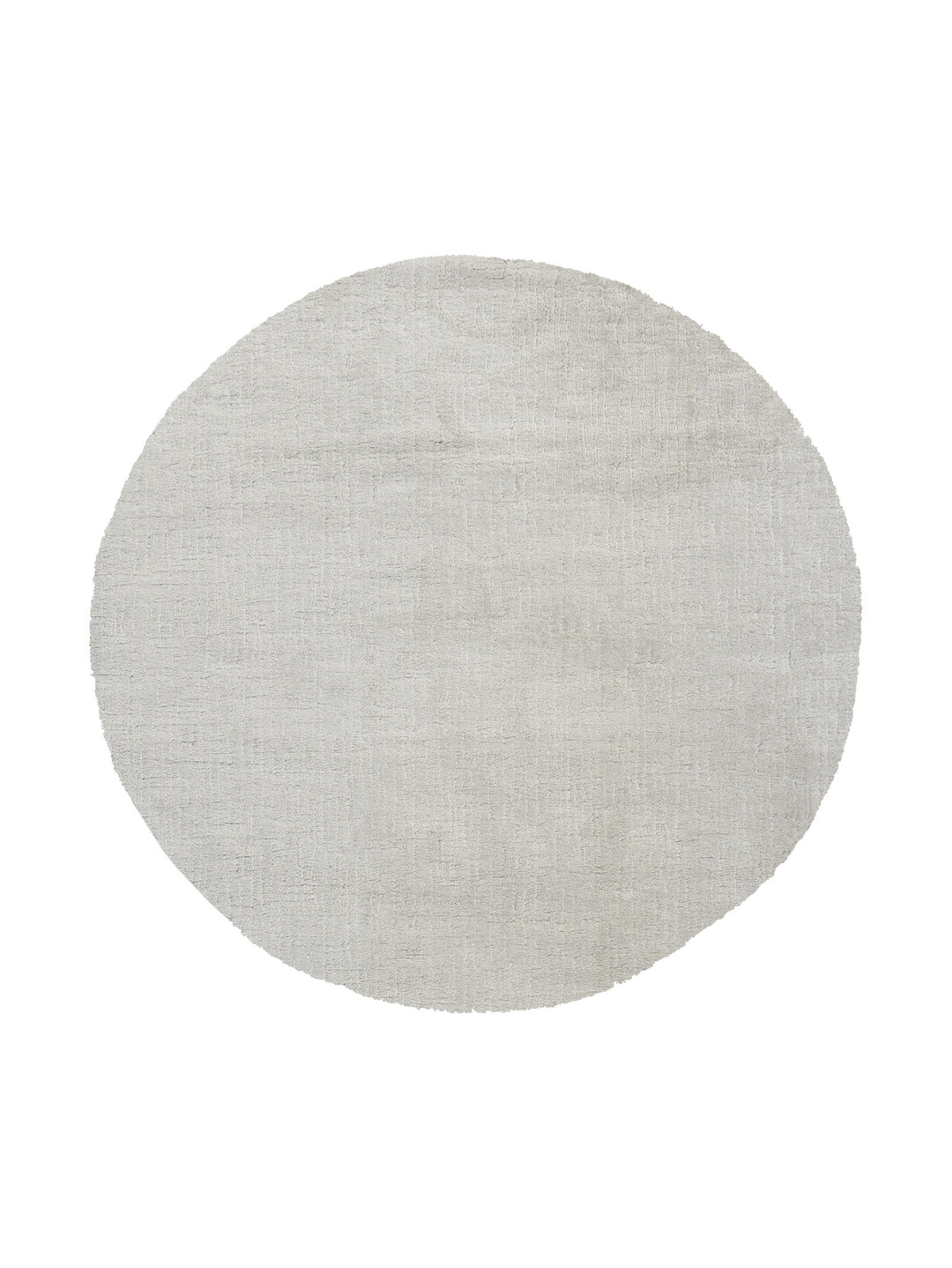 Round rug made of recycled material with a plain minimalist design