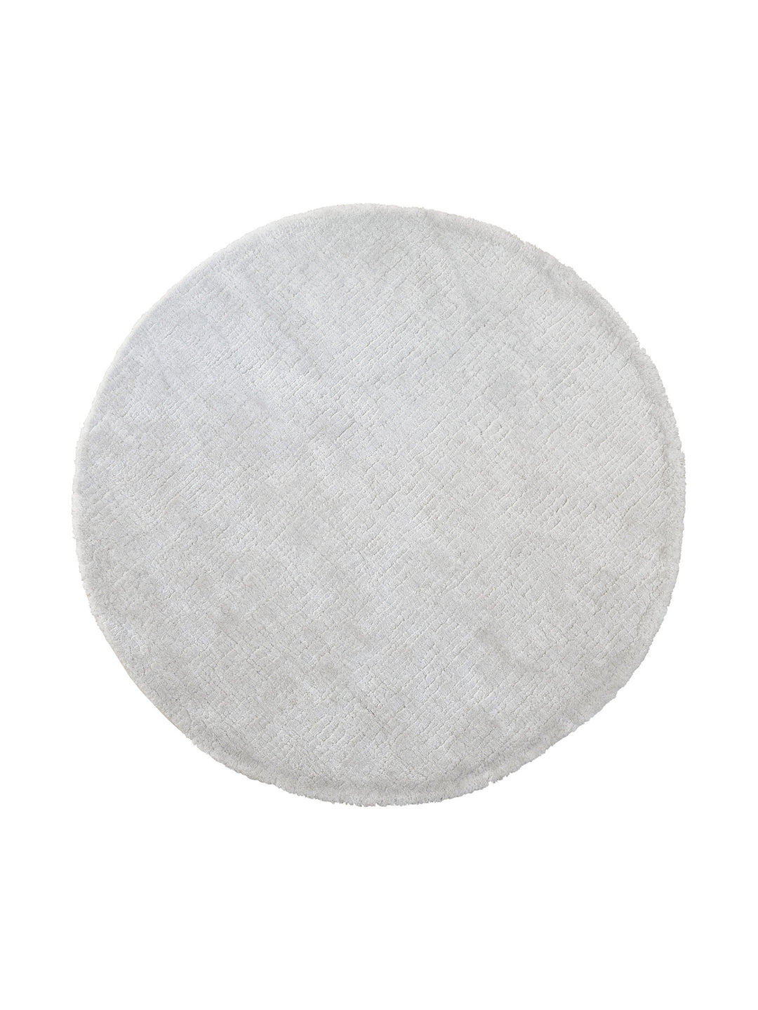 Round rug made of recycled material with a plain minimalist design