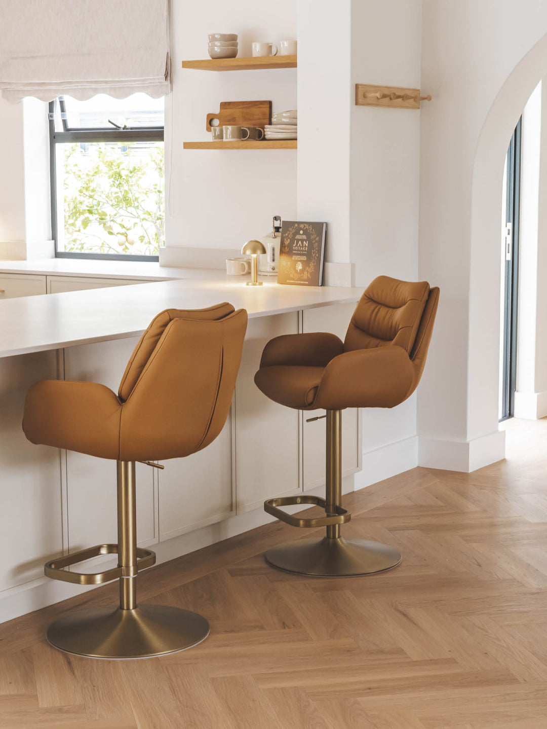 Romeo Leather Adjustable Counter Chair