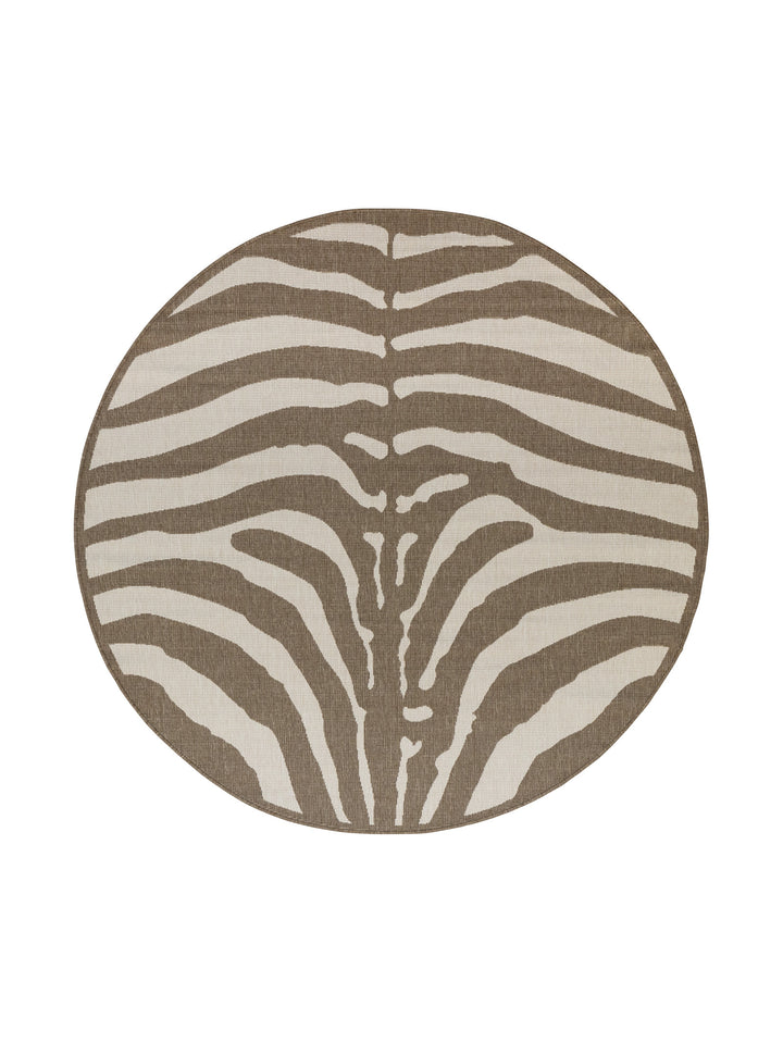 Safari Chic Round Rug in Limestone