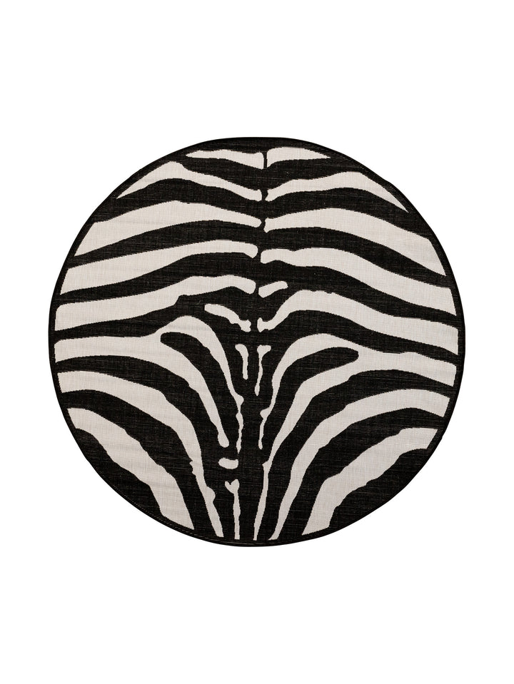 Safari Chic Round Rug in Midnight