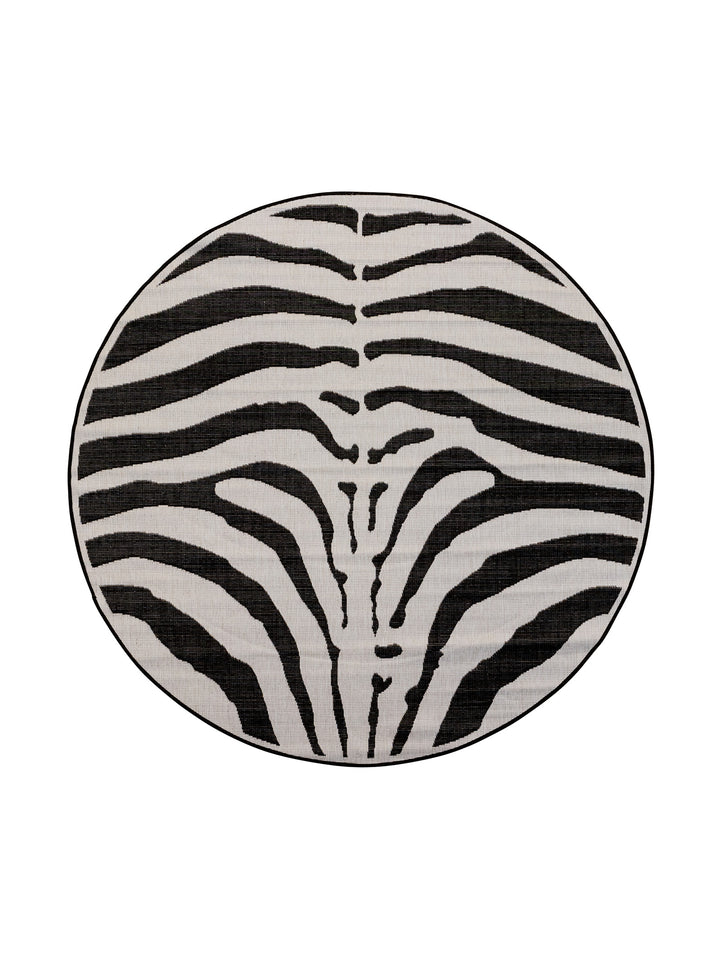 Safari Chic Round Rug in Midnight