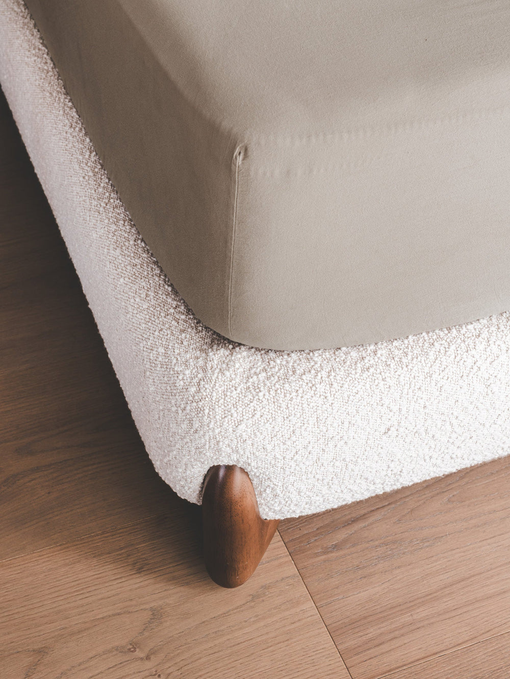 Beige fitted sheet