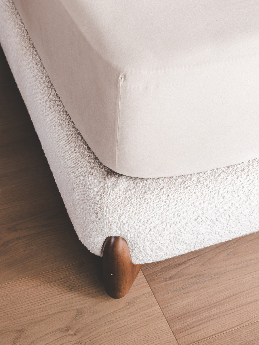 Beige fitted sheet