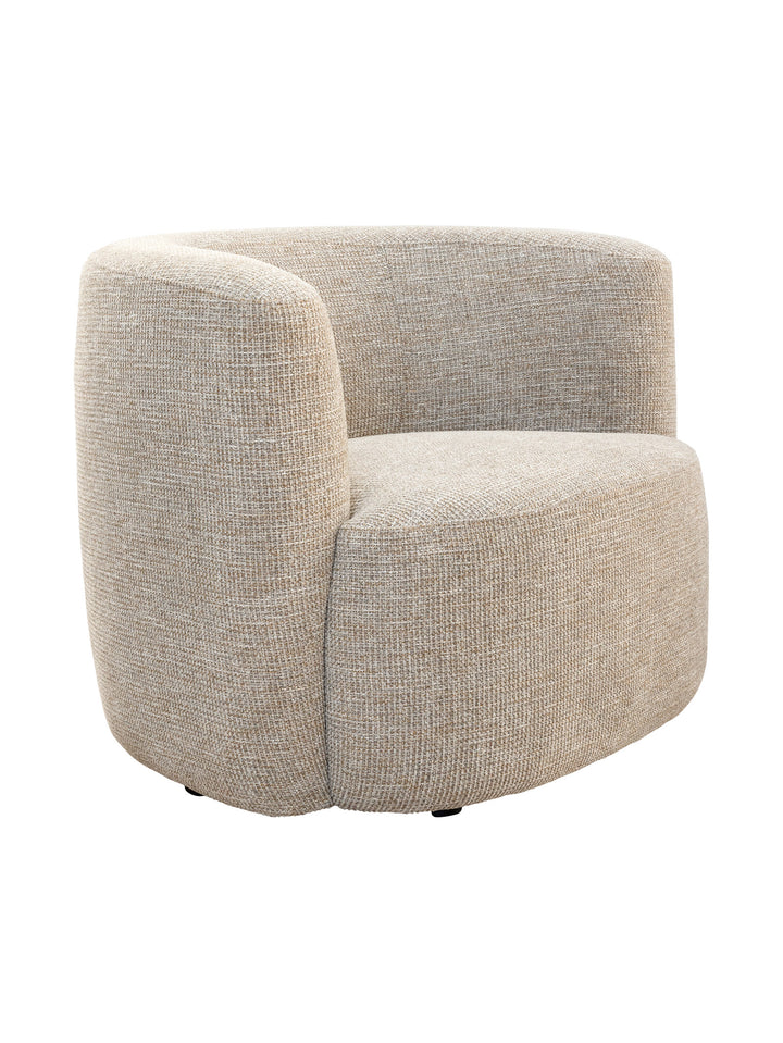 Beige textured upholstered occasional chair