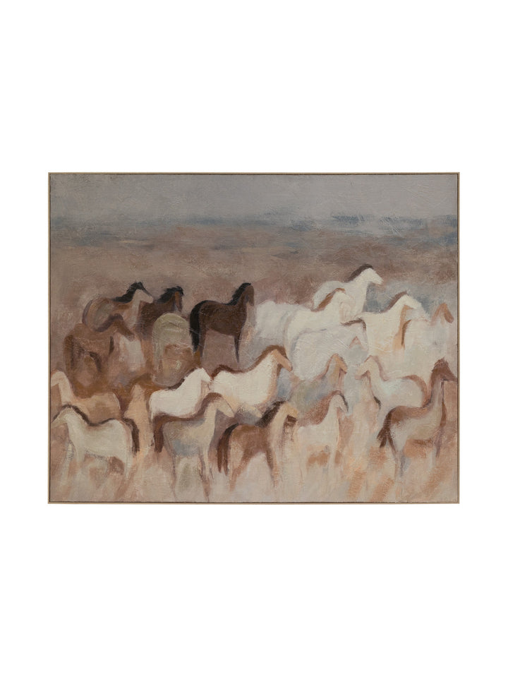Spirit Run Wall Art in Saddle Cream