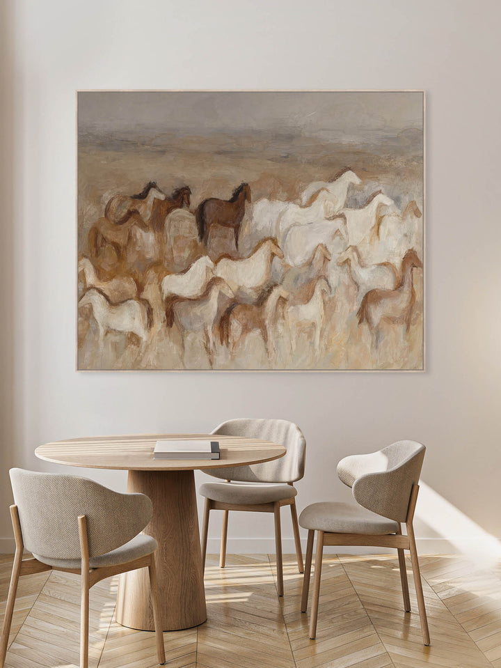 Spirit Run Wall Art in Saddle Cream