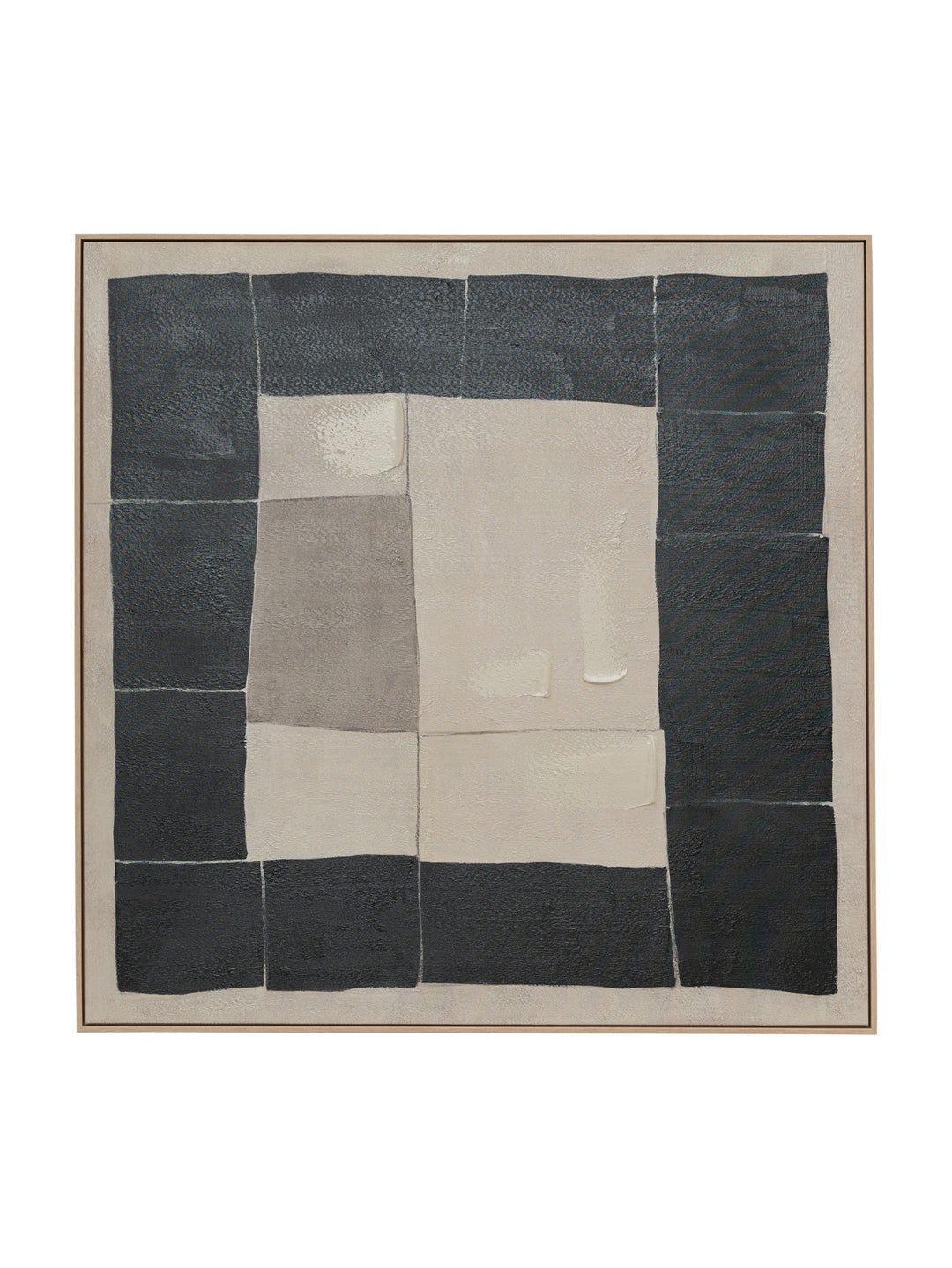 Squared Strata Wall Art in Linen Shade