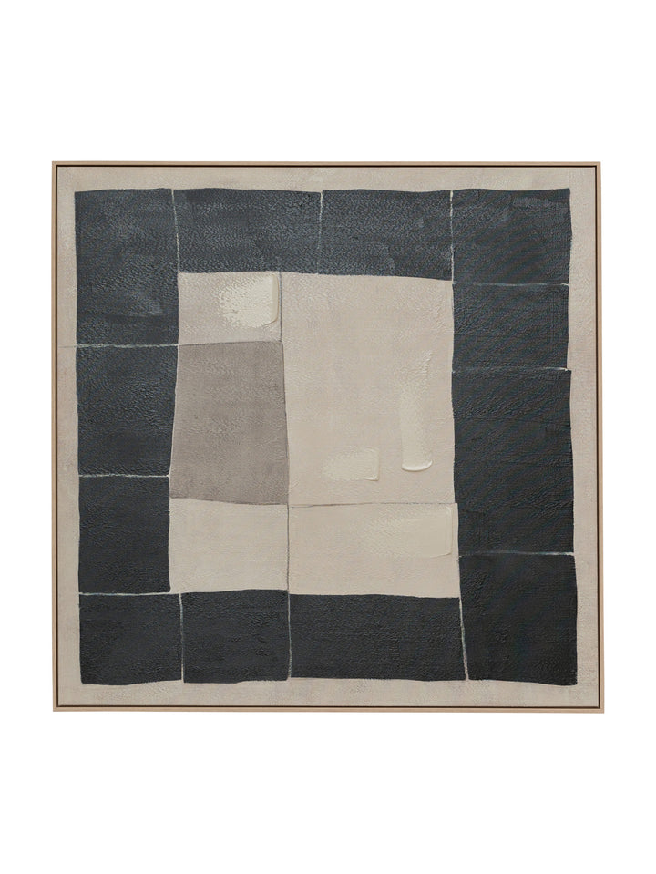 Squared Strata Wall Art in Linen Shade