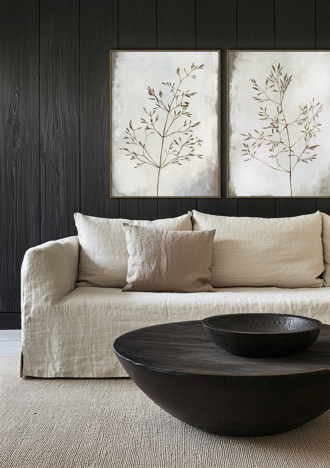 Stems & Leaves Wall Art Set of 2 in Frost