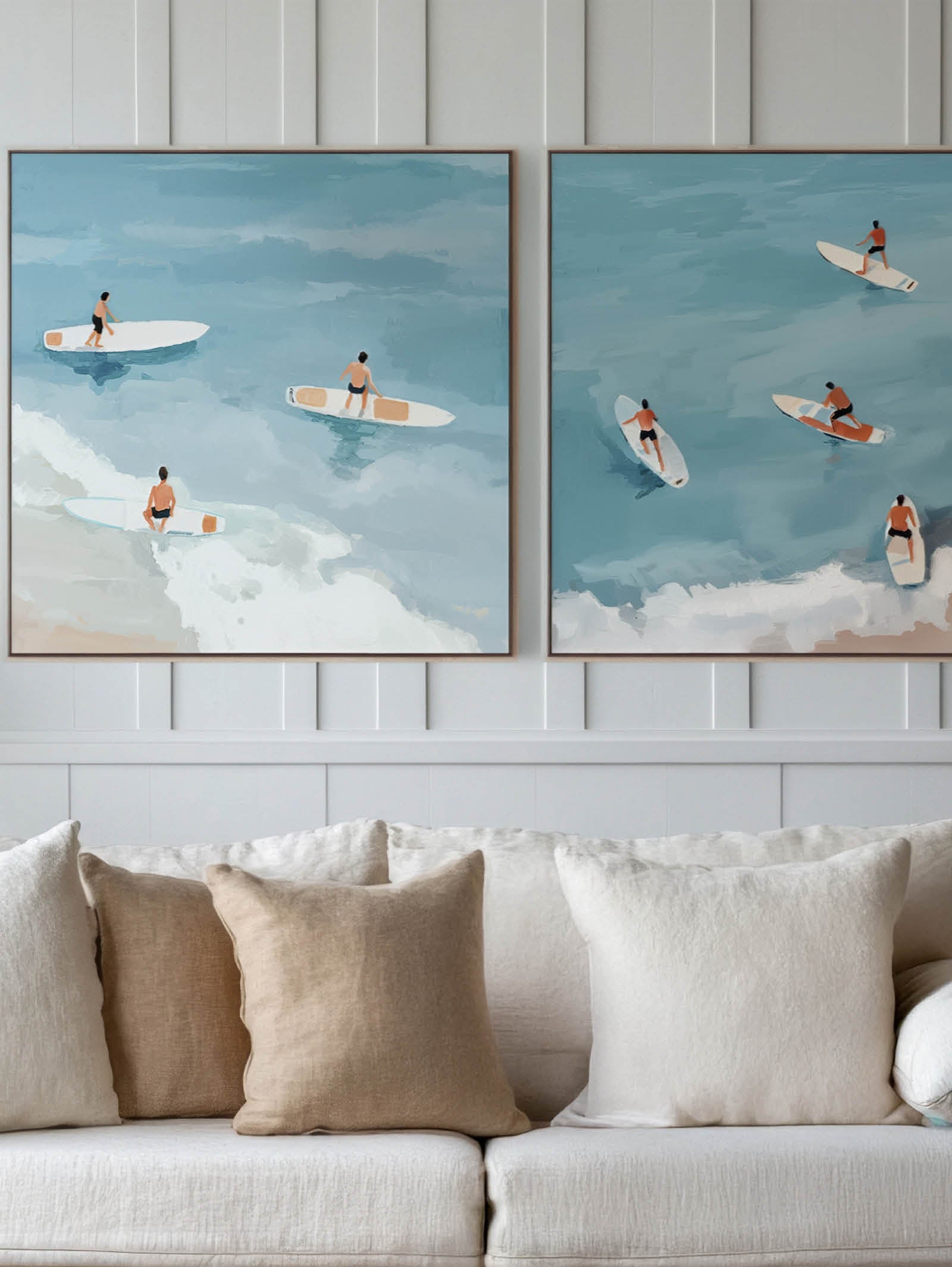 Surfers Side Up Wall Art Set of 2 in Calypso - Hertex Haus