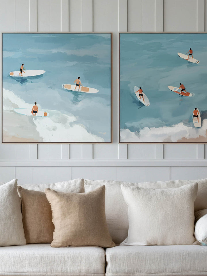 Surfers Side Up Wall Art Set of 2 in Calypso