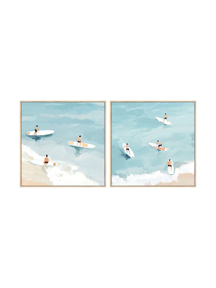 Surfers Side Up Wall Art Set of 2 in Calypso