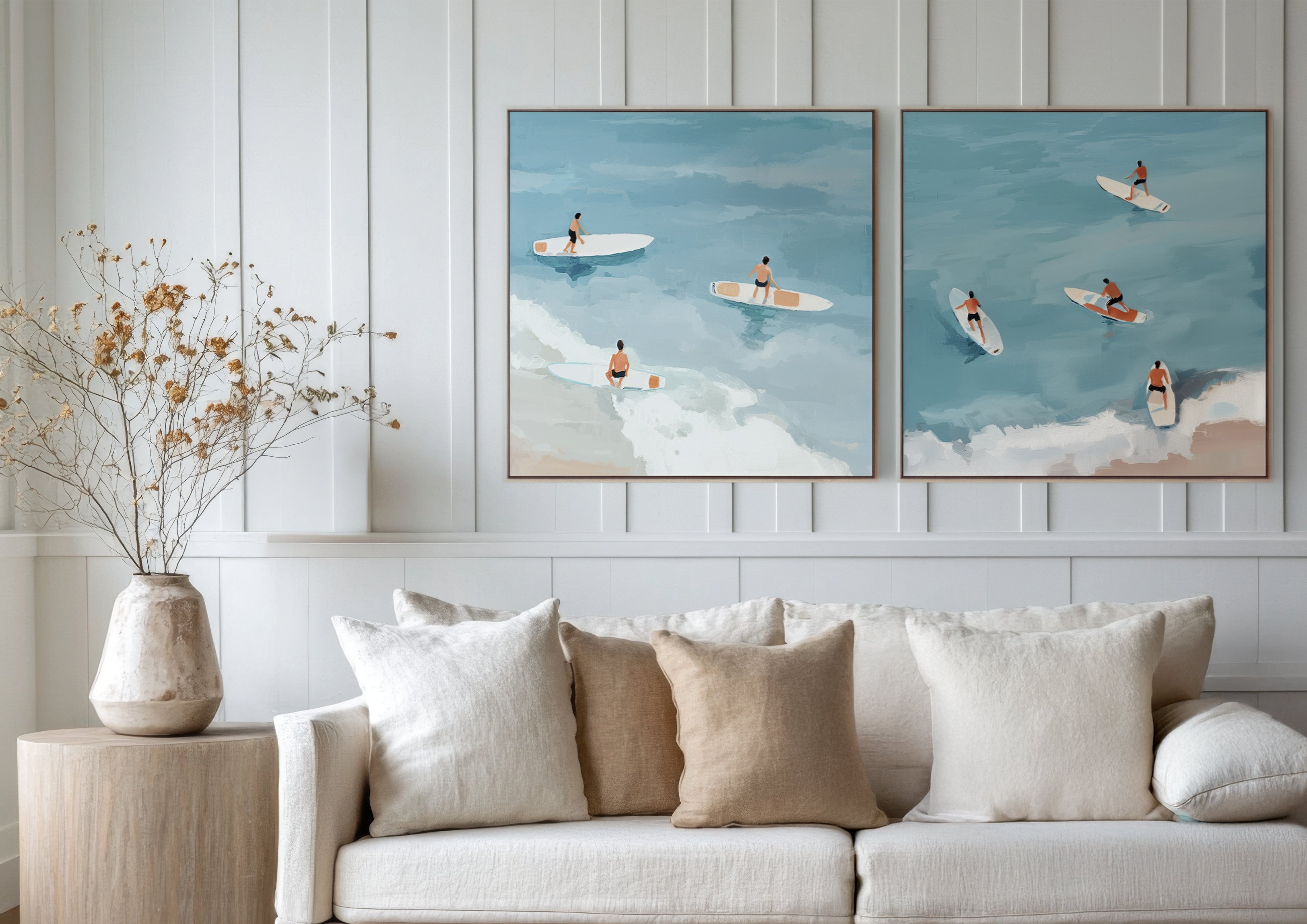 Surfers Side Up Wall Art Set of 2 in Calypso - Hertex Haus