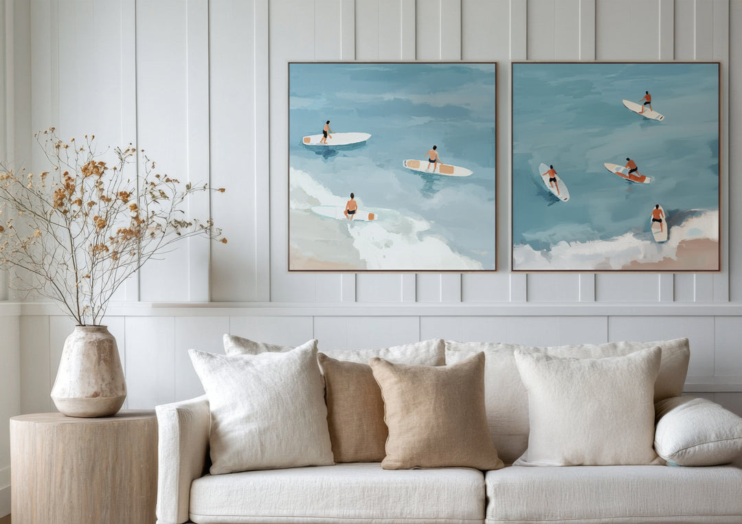 Surfers Side Up Wall Art Set of 2 in Calypso