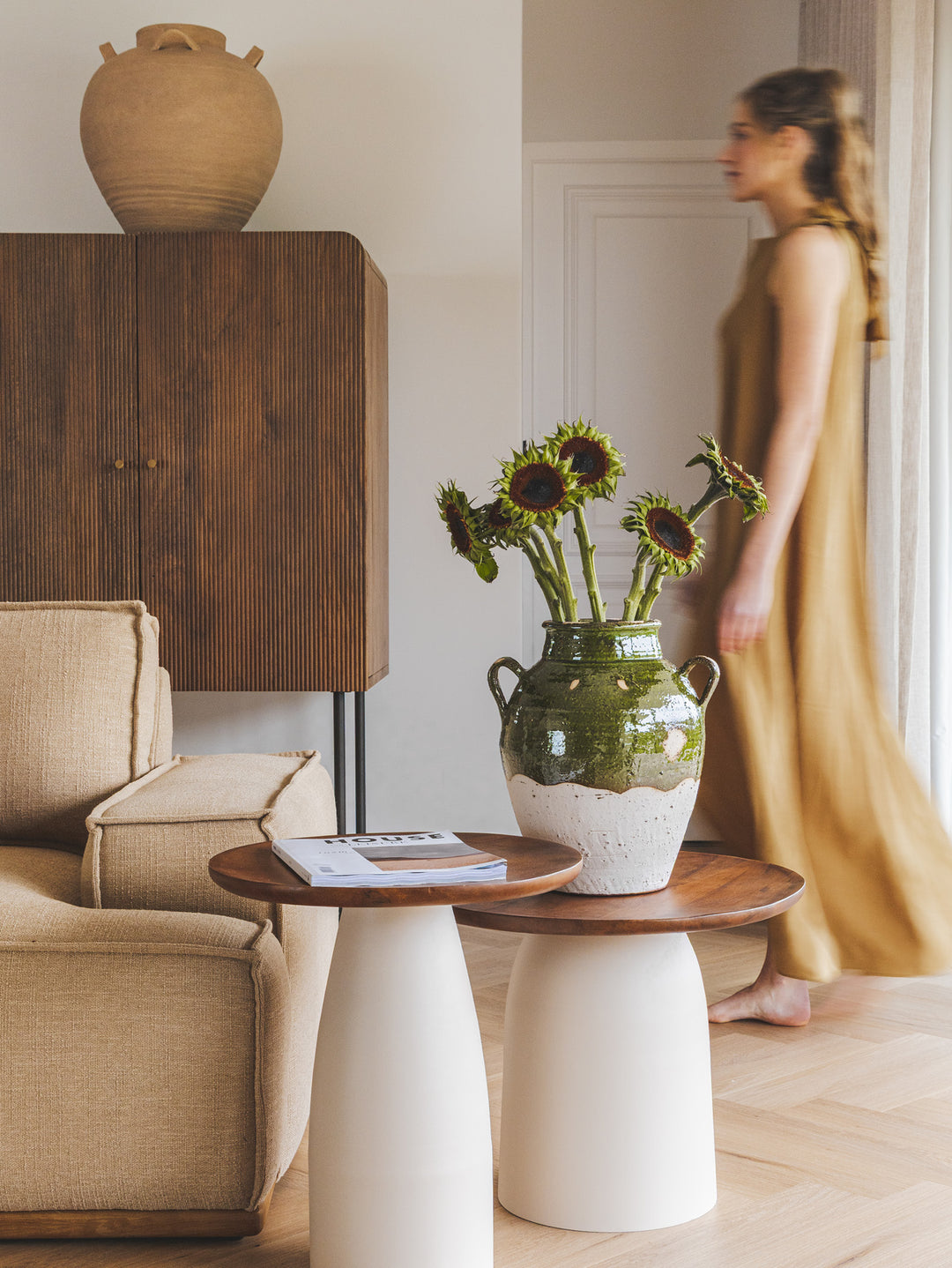 Swizzle Side Table Set in Natura