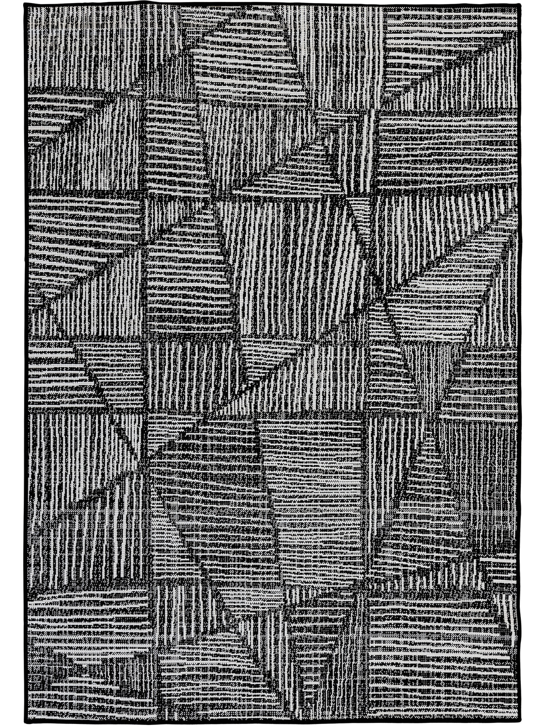Tangram Outdoor Rug in Inkwell