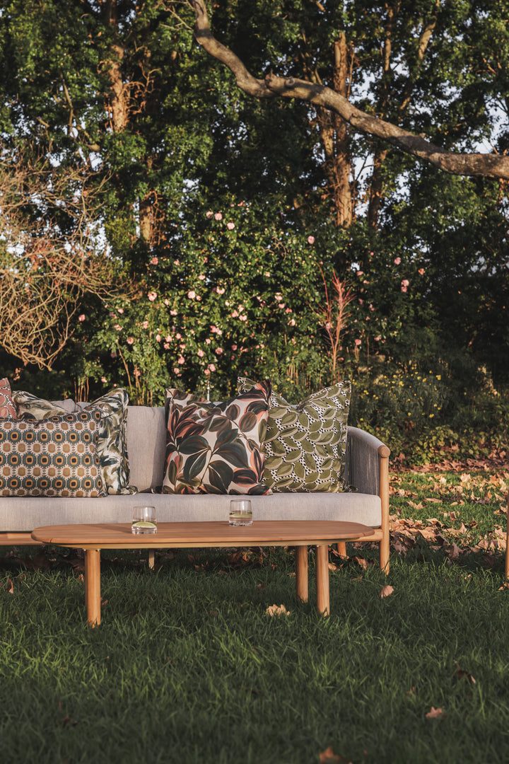 Rebecca Teak Sofa Set in Stone