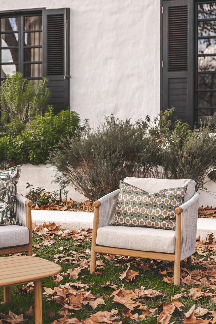 Rebecca Teak Sofa Set in Stone