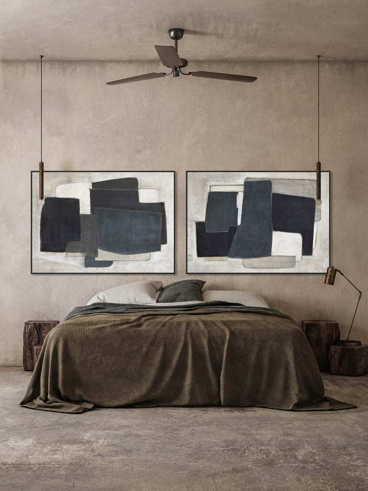 The Unaligned Wall Art Set of 2 in Naval