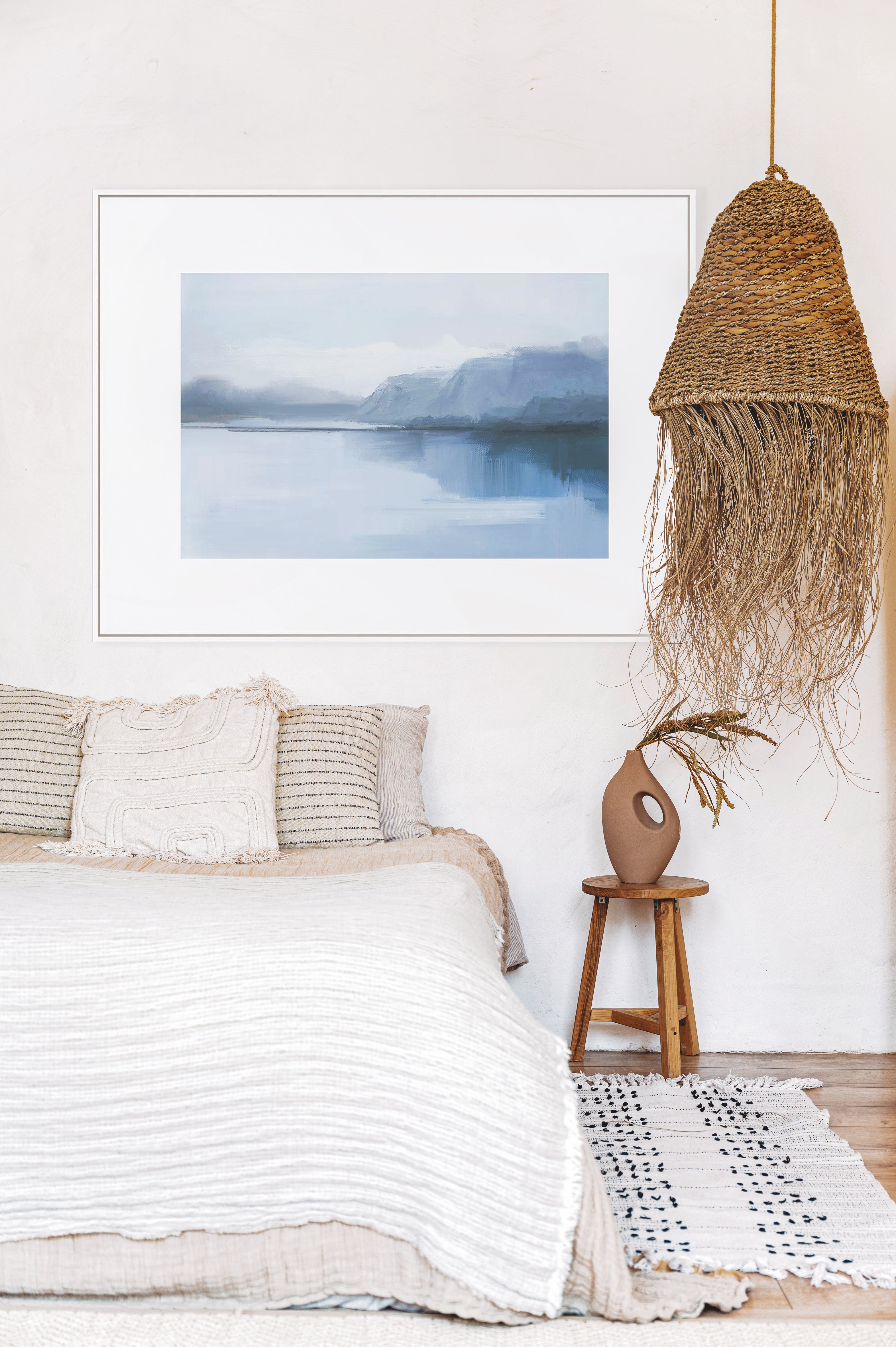 絵画 BLU/ZONE/2024/Q Tranquillity Wall Art in Still Water - Hertex Haus - Hertex Haus