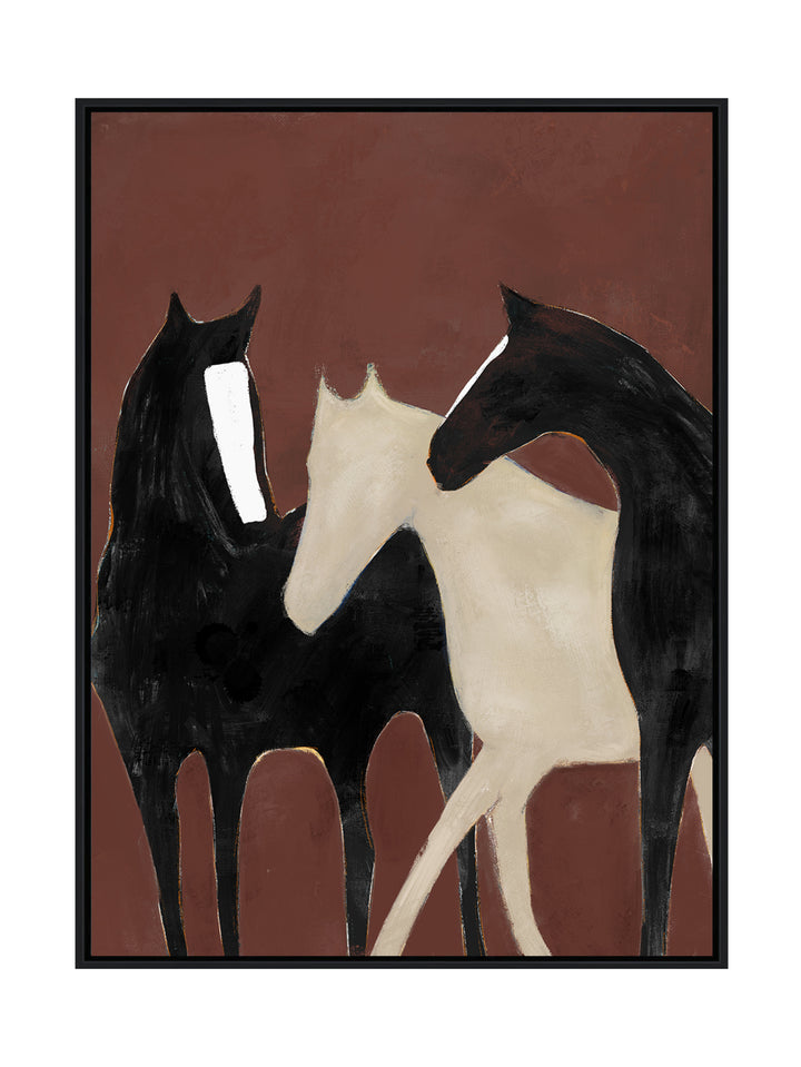 Triad Gallop Wall Art in Burgundy