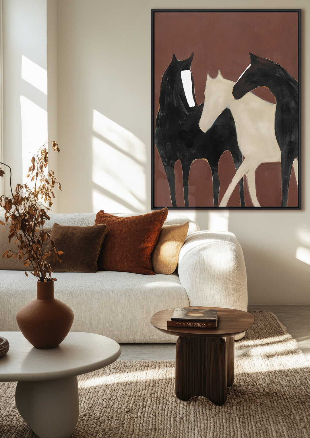 Triad Gallop Wall Art in Burgundy