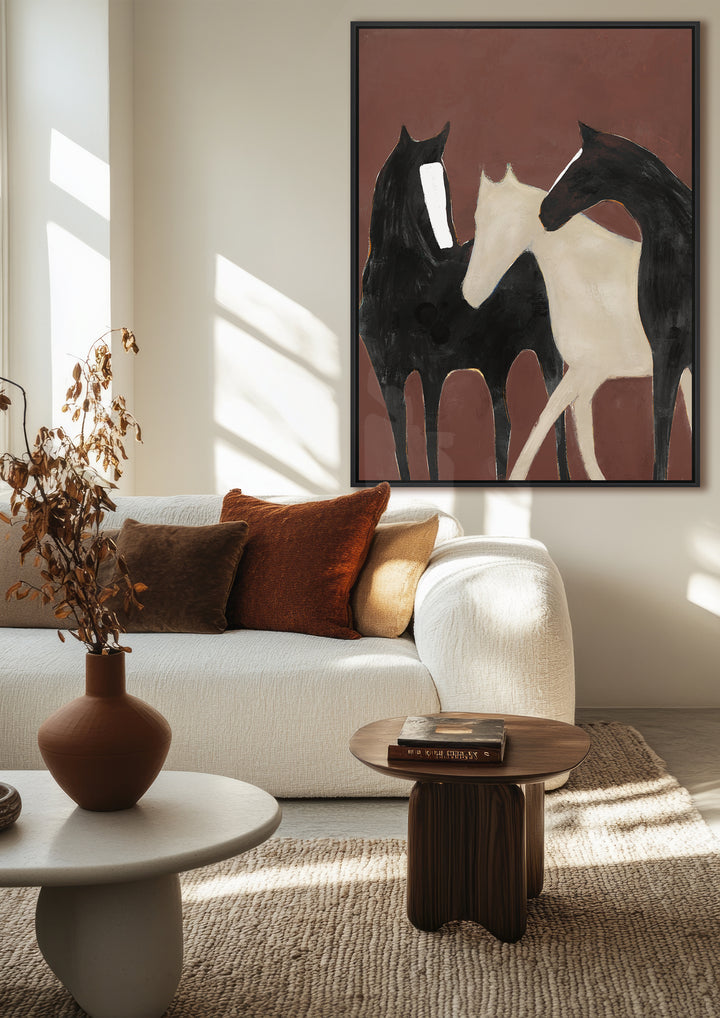 Triad Gallop Wall Art in Burgundy