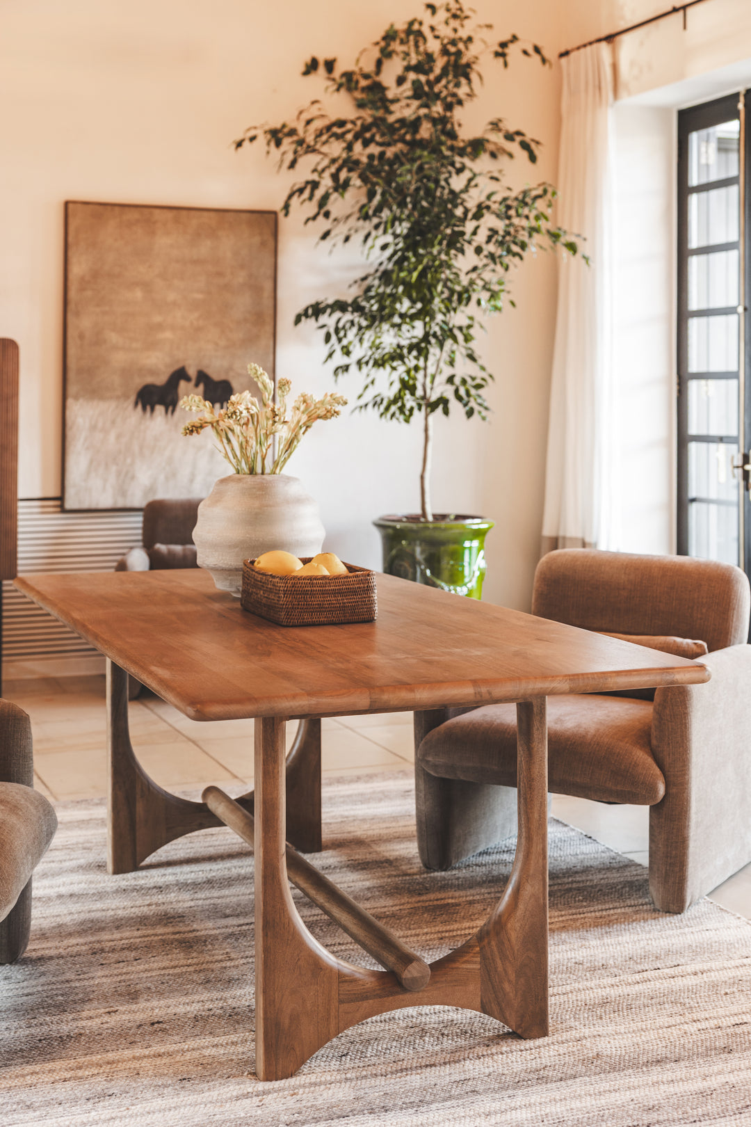 Tubular Dining Table in Nutmeg