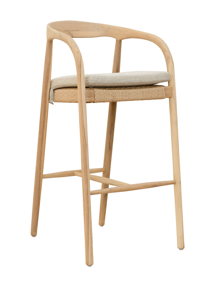 Tulum Teak Bar Chair in Natura