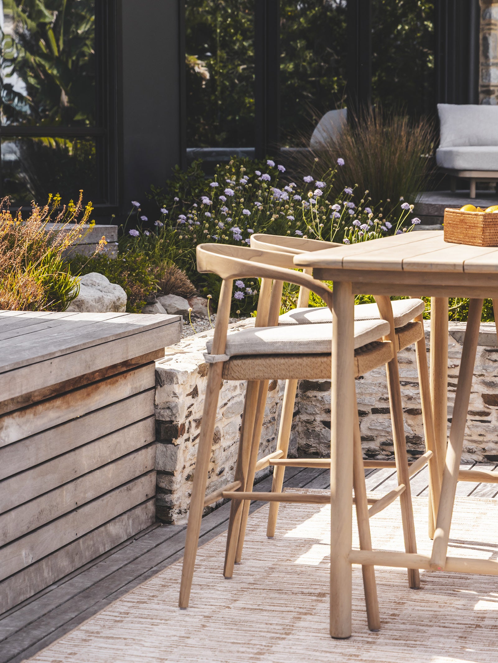 Tulum Teak Bar Chair in Natura - Hertex Haus - Hertex Haus