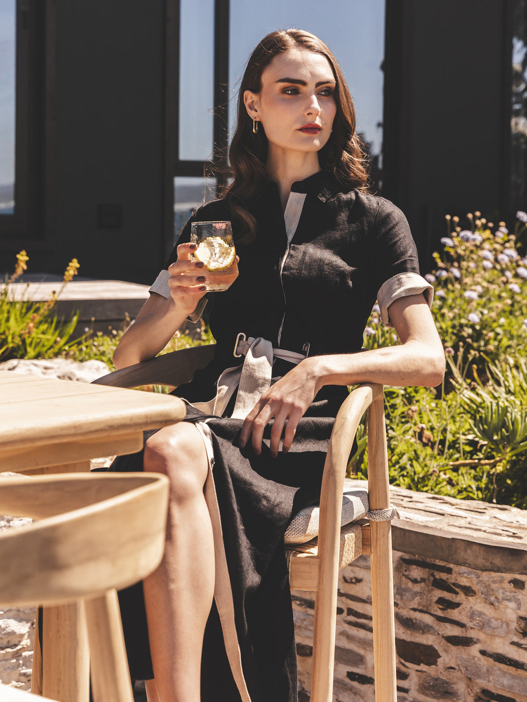 Tulum Teak Bar Chair in Natura