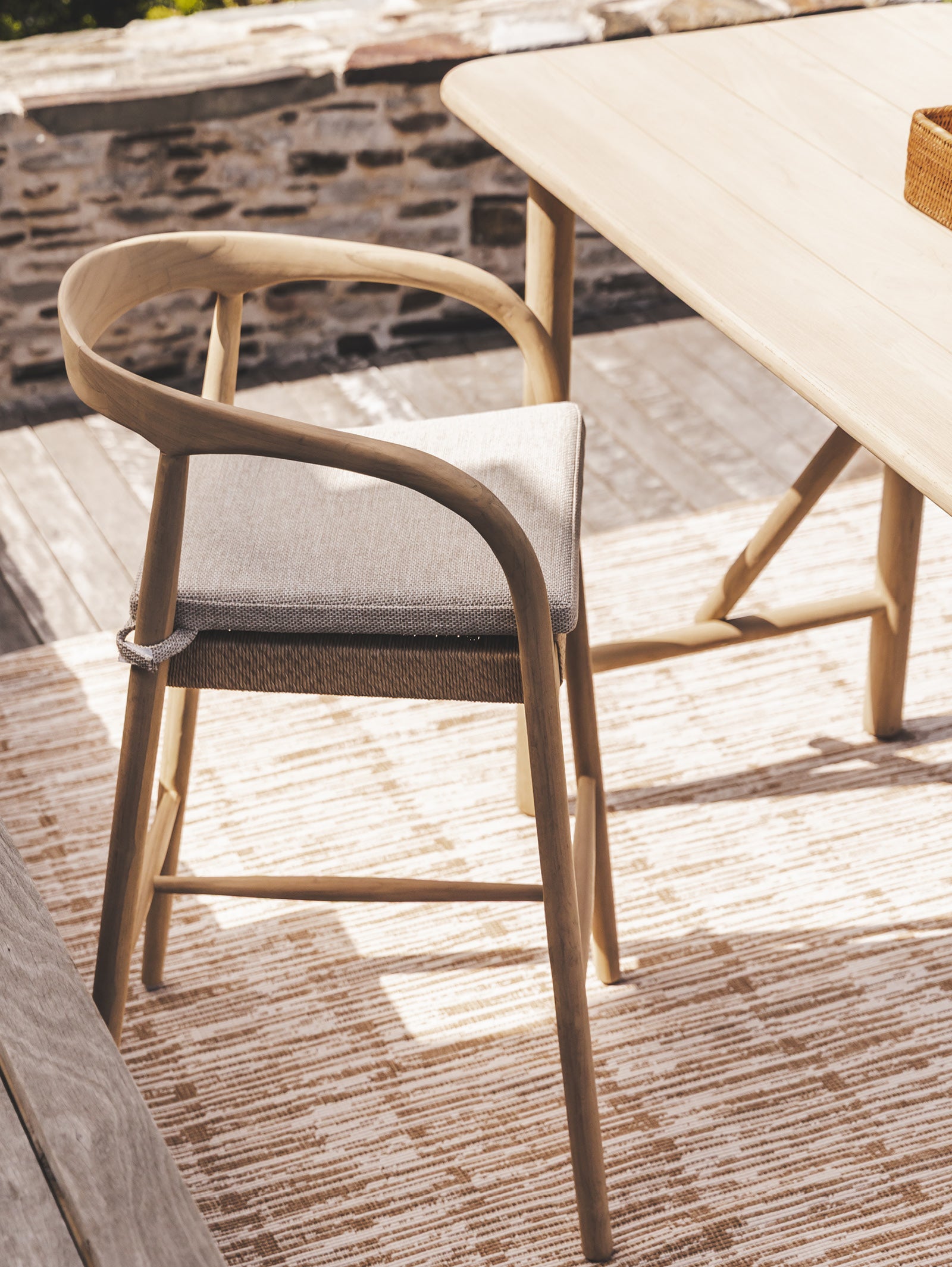 Tulum Teak Bar Chair in Natura - Hertex Haus - Hertex Haus