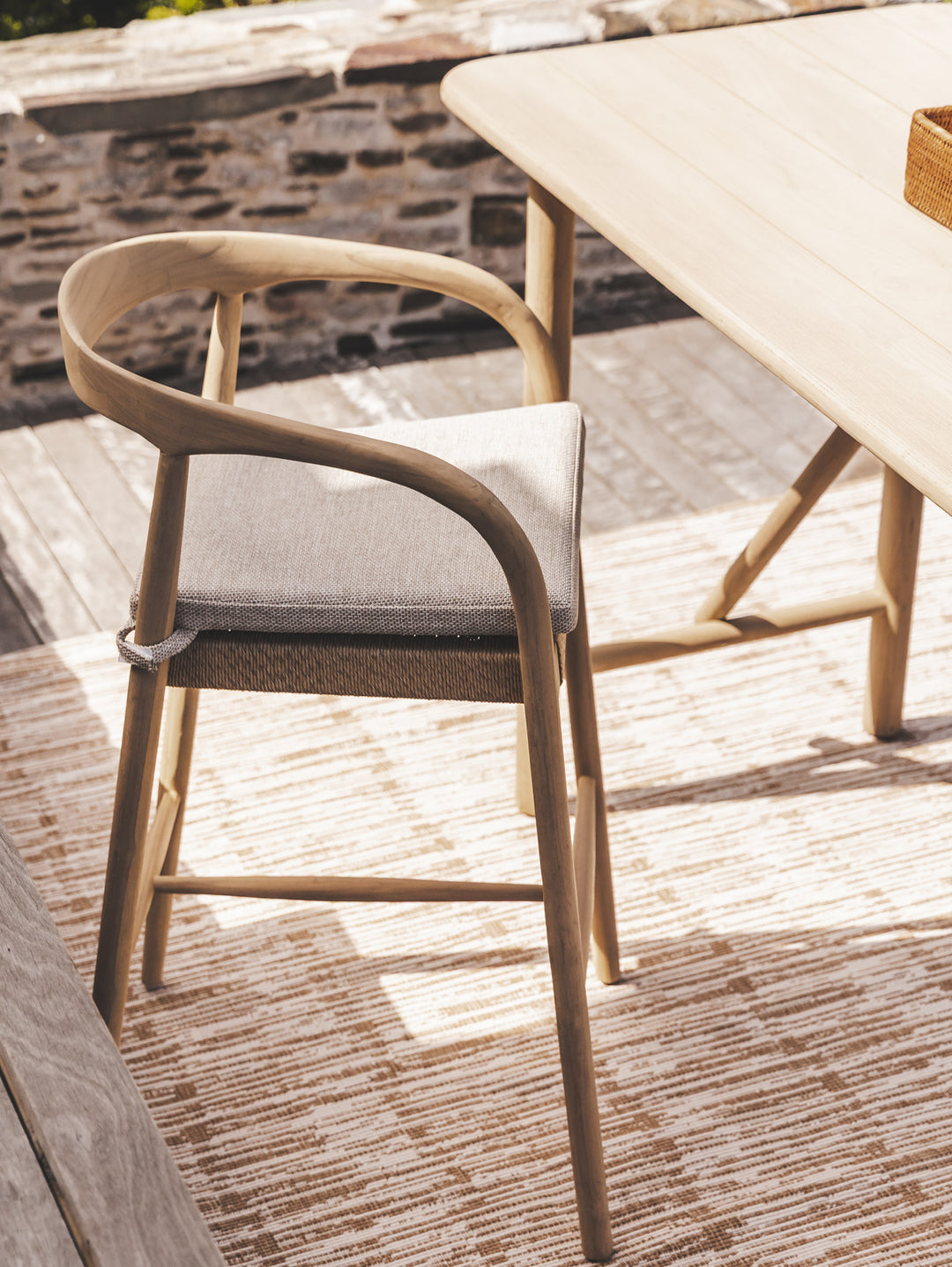 Tulum Teak Bar Chair in Natura