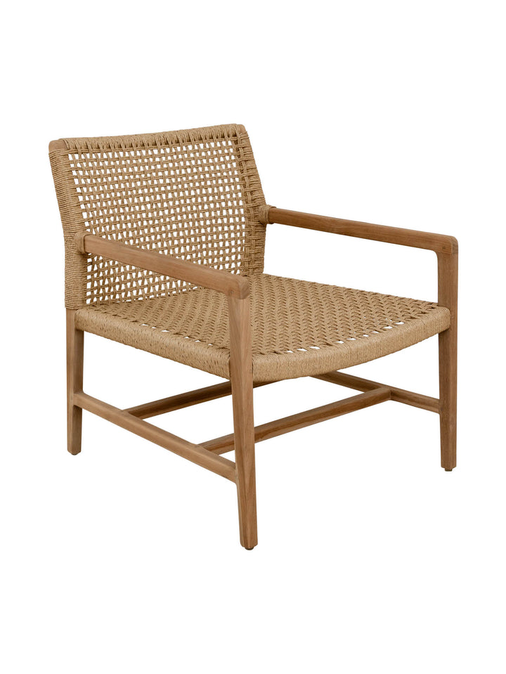 Brown teak wooden outdoor occasional chair 
