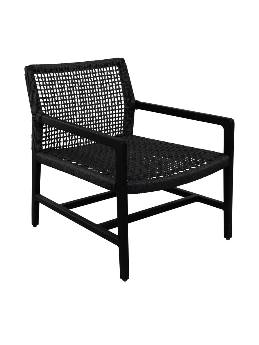 Black teak wood outdoor occasional chair 