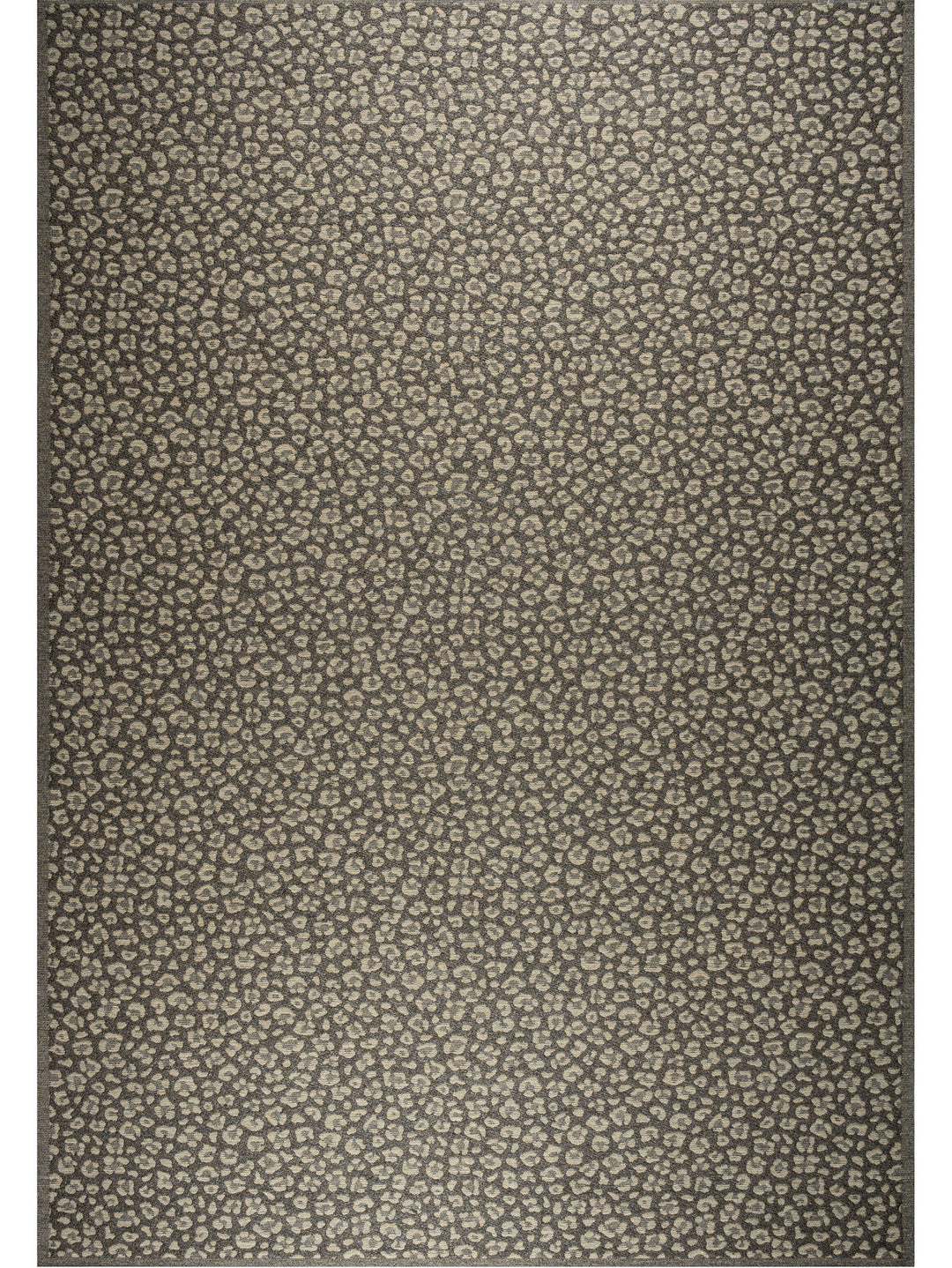 Textured brown area rug with a subtle leopard pattern