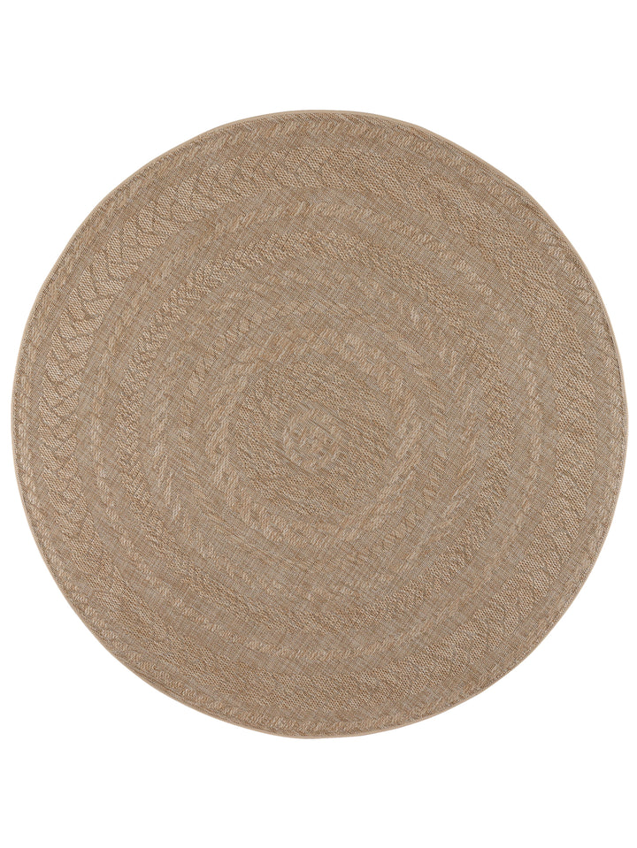 Whirlpool Outdoor Round Rug in Warm Sand