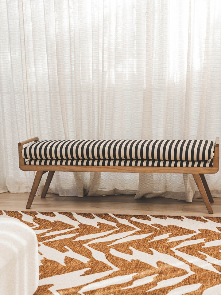 Zebra Oak Bench in Zebra Mono