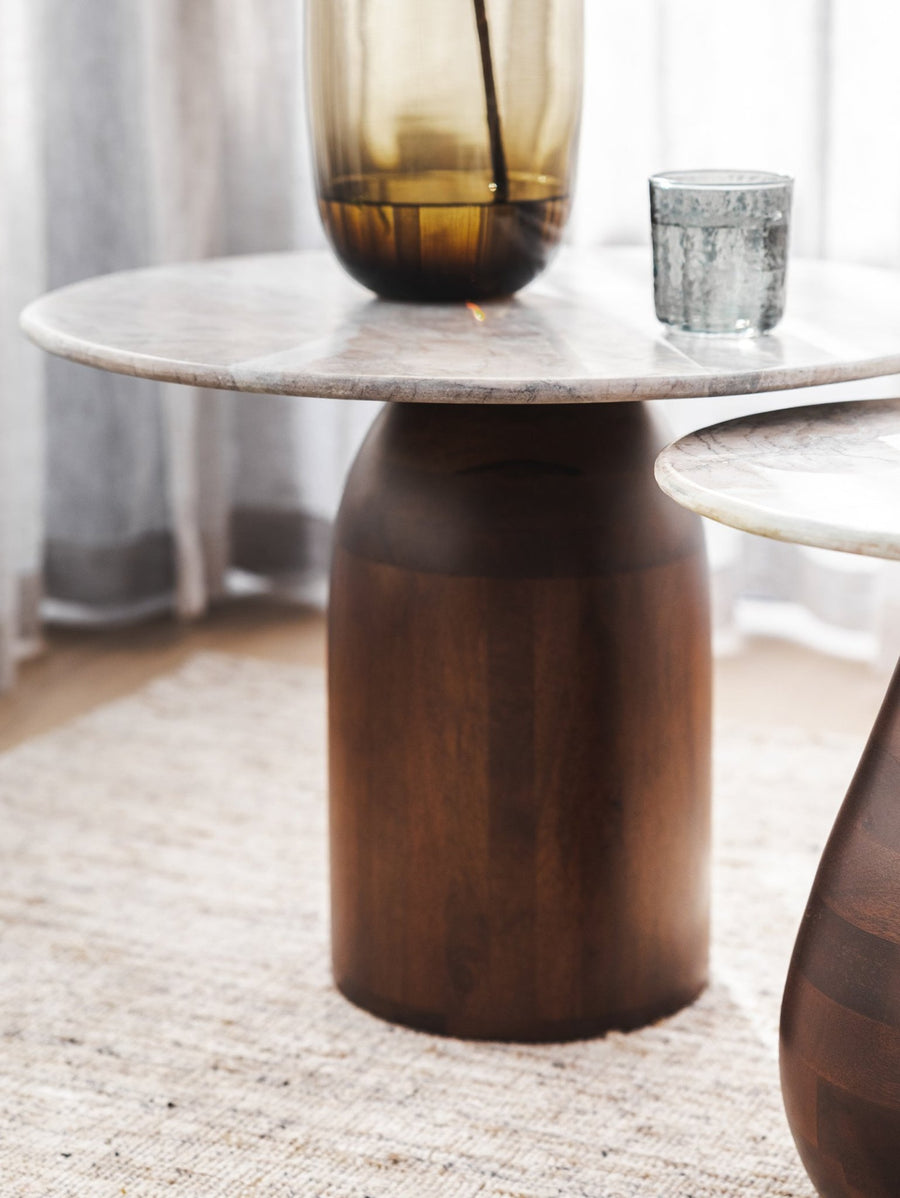 Carved Side Table in Smoulder - side table - Hertex Haus - Furniture